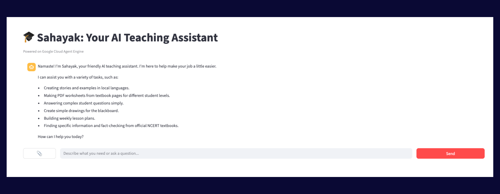 Sahayak AI Teaching Assistant Screenshot